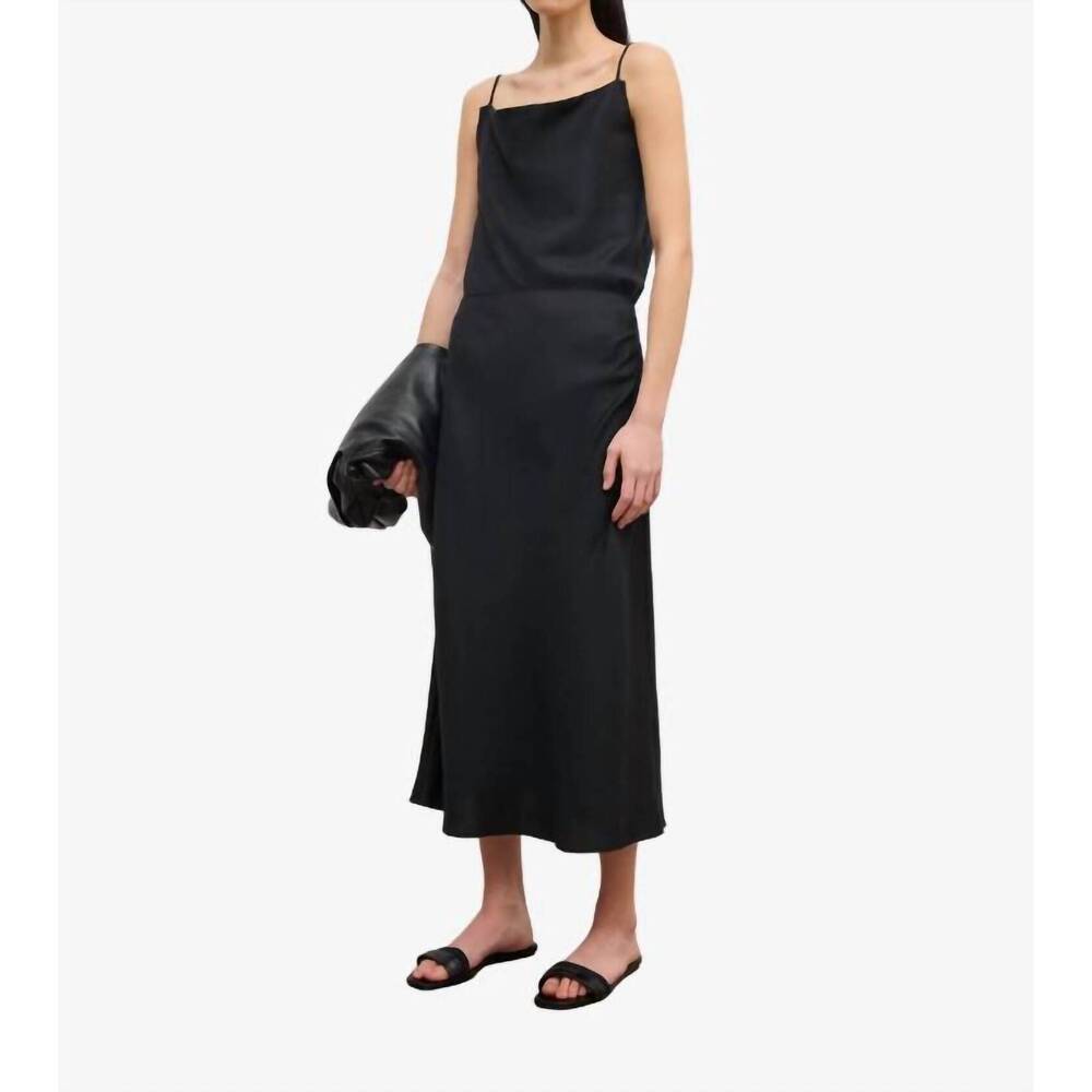 NEW HOUSE OF DAGMAR draped midi skirt in black